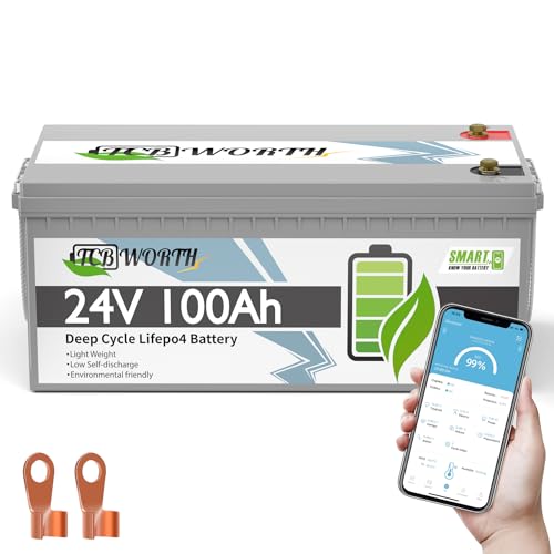 12V 100Ah LiFePO4 Battery, Rechargeabel Deep Cycle Lithium Batteries, 100A BMS with Low-Temp Protection, Perfect for RV, Solar, Boat, Marine