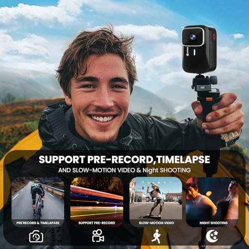 asika 4K Ultra HD Action Camera with Touch Screen-Waterproof Sports Camera,6-Axis Gyro Stabilization,145&deg; Wide-Angle,Loop Recording for Vlogging