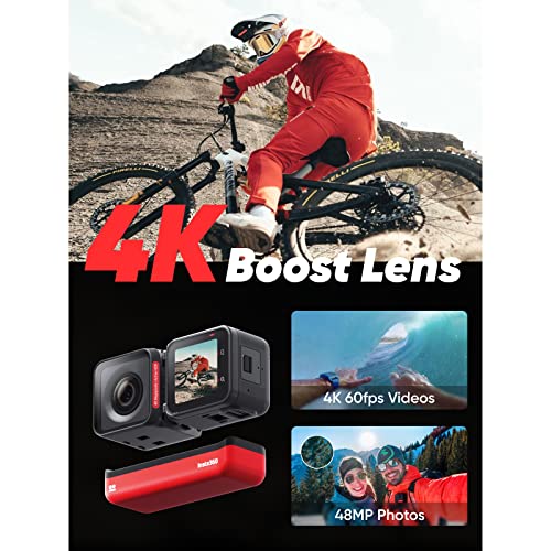 Insta360 ONE RS Twin Edition – Waterproof 4K 60fps Action Camera & 5.7K 360 Camera with Interchangeable Lenses, Stabilization, 48MP Photo, Active HDR