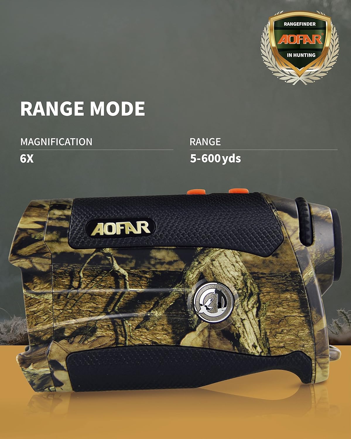 AOFAR HX-1200T Range Finder for Hunting Archery, 1200 Yards with Angle and Horizontal Distance, Shooting Wild Waterproof Coma Rangefinder, 6X 25mm