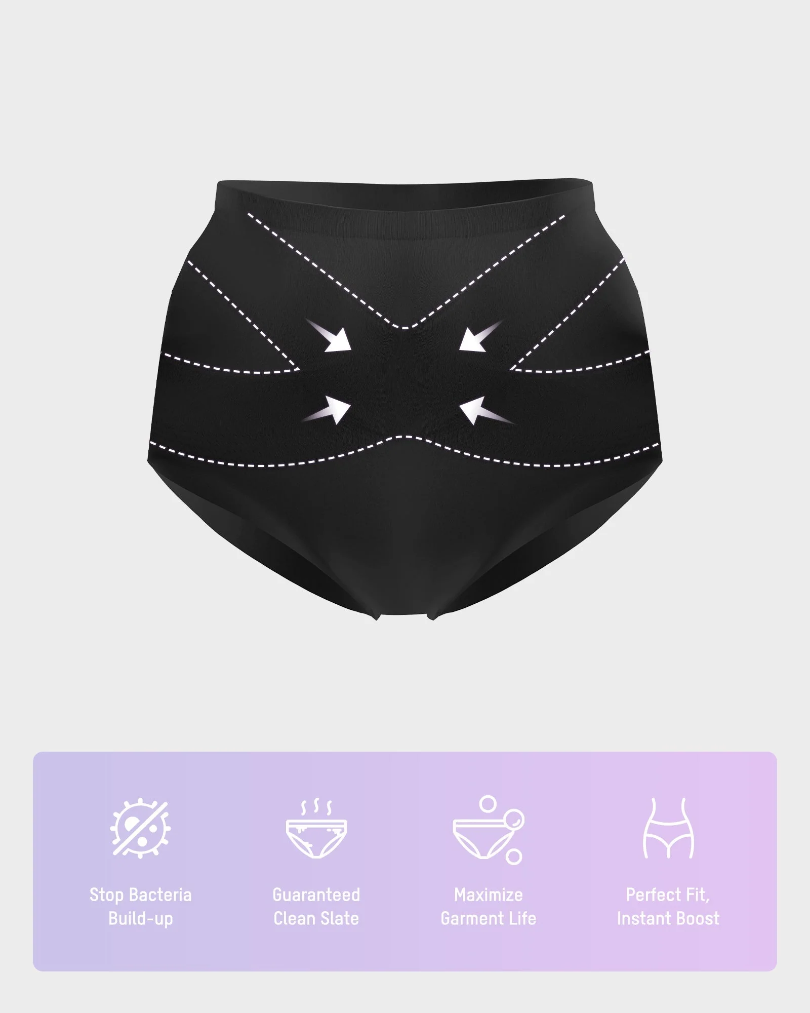 Seamless Tummy Control High-Waist Panties (5 Pack)