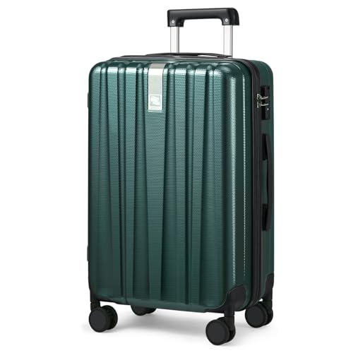 Hanke 29 Inch Luggage Suitcases With Spinner Wheels Lightweight PC hardside Rolling Suitcase With Travel Lock, Checked-Large 29-Inch(Blackish Green)