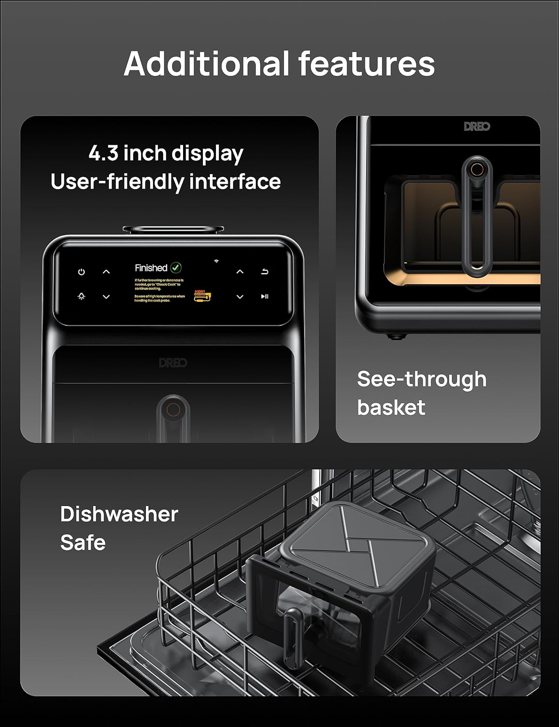 Dreo ChefMaker Combi Fryer, Cook like a pro with just the press of a button, Smart Air Fryer Cooker with Cook probe, Water Atomizer