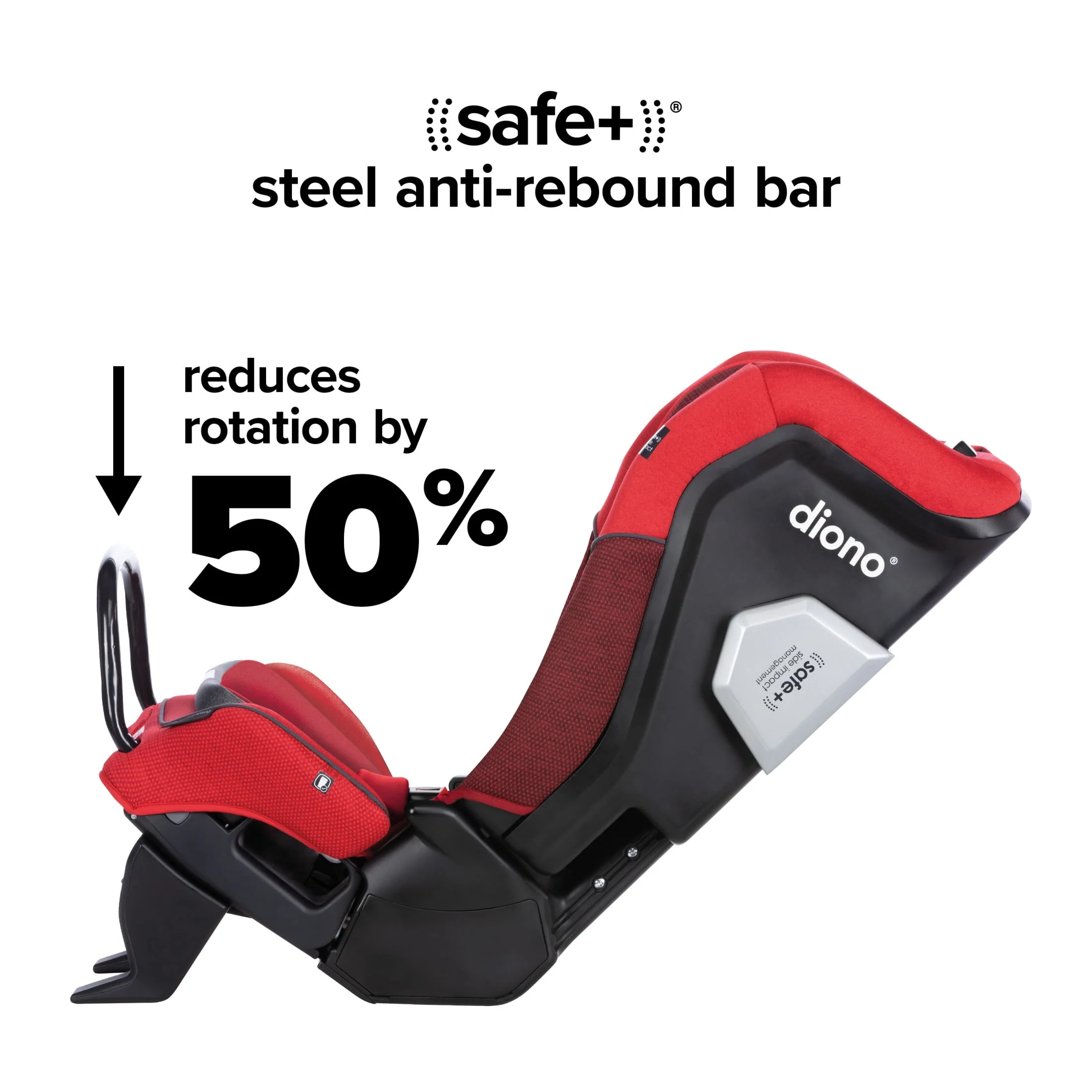 Diono Radian 3QXT SafePlus All-in-One Convertible Car Seat, Slim Fit 3 Across, Red