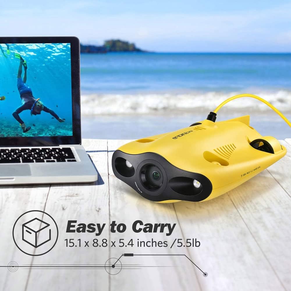 Underwater Drone Underwater Omnidirectional Movement 4K UHD Camera VR Headset Real-Time Control LED True 360° Ultra Wide Angle Posture Lock Slow