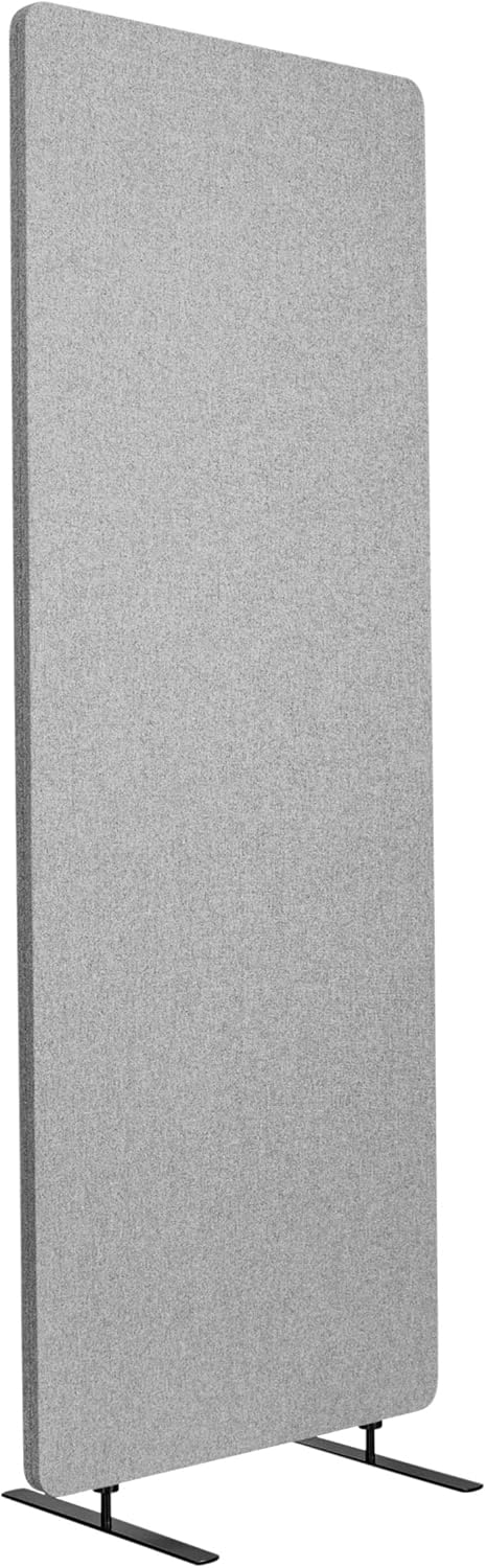 Stand Up Desk Store ReFocus Freestanding Noise Reducing Acoustic Room Wall Divider Office Partition (Cool Gray, 23.6" x 66", Stand-Alone Panel)