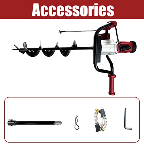 1500W Electric Post-Hole Digger with 6-Inch Auger Bit, Earth Auger Drill, Auger Bit Earth Auger, Ideal for Post Hole Digging, Drilling, Tree Planting