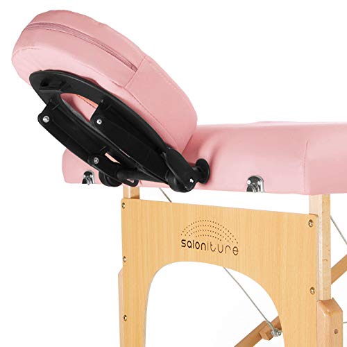 Saloniture Professional Portable Folding Massage Table with Carrying Case - Black