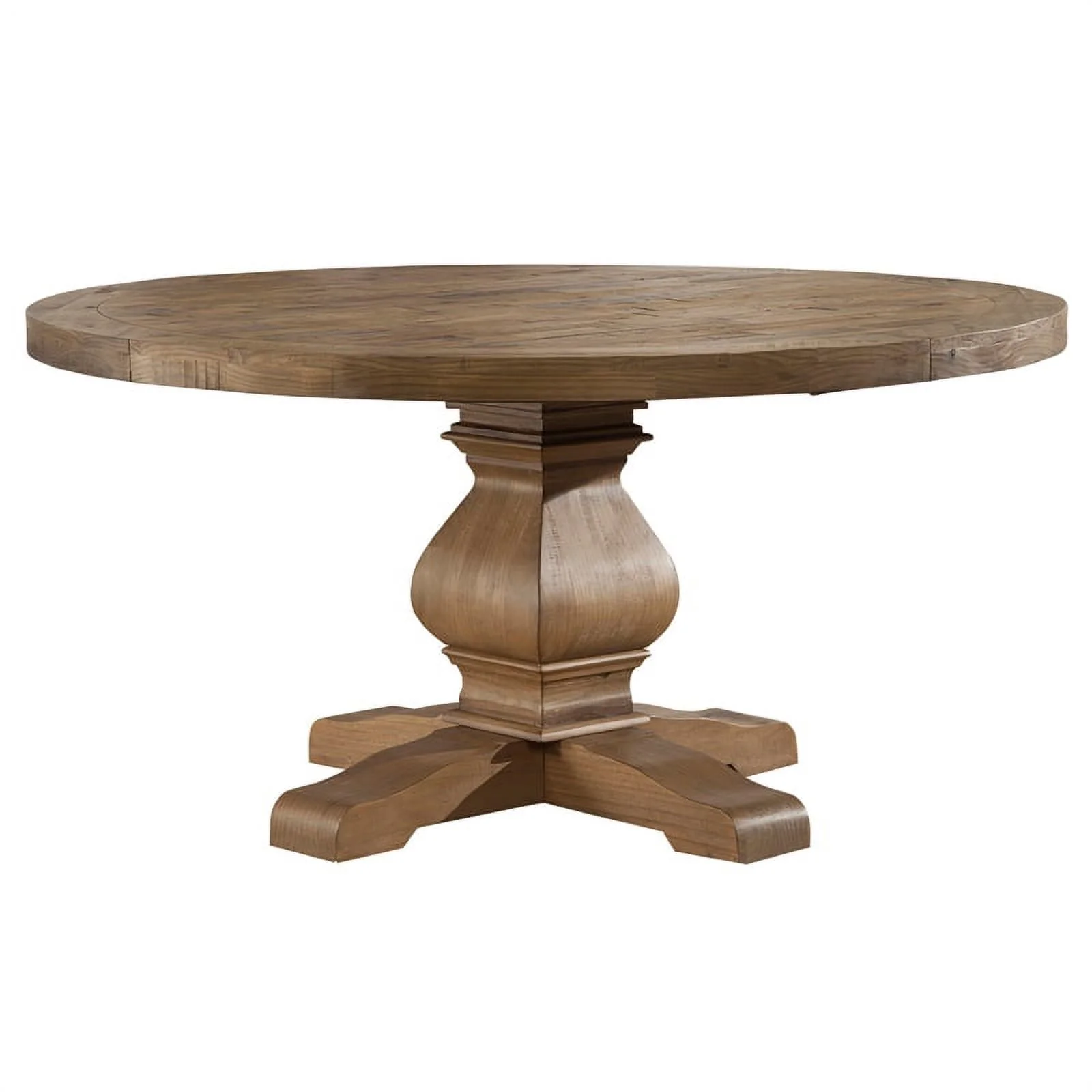 Home Square 5 Piece Dining Set with Round Table and 4 Chairs in Natural Oak