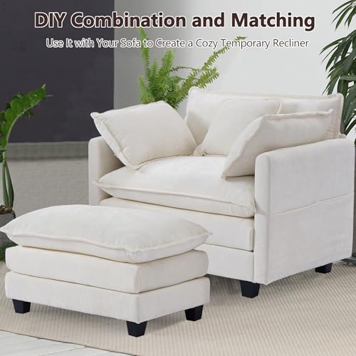 SweetGO corporation 40" Chenille Lounge Chair for Reading, Modern Couch Cozy Sofa Bed