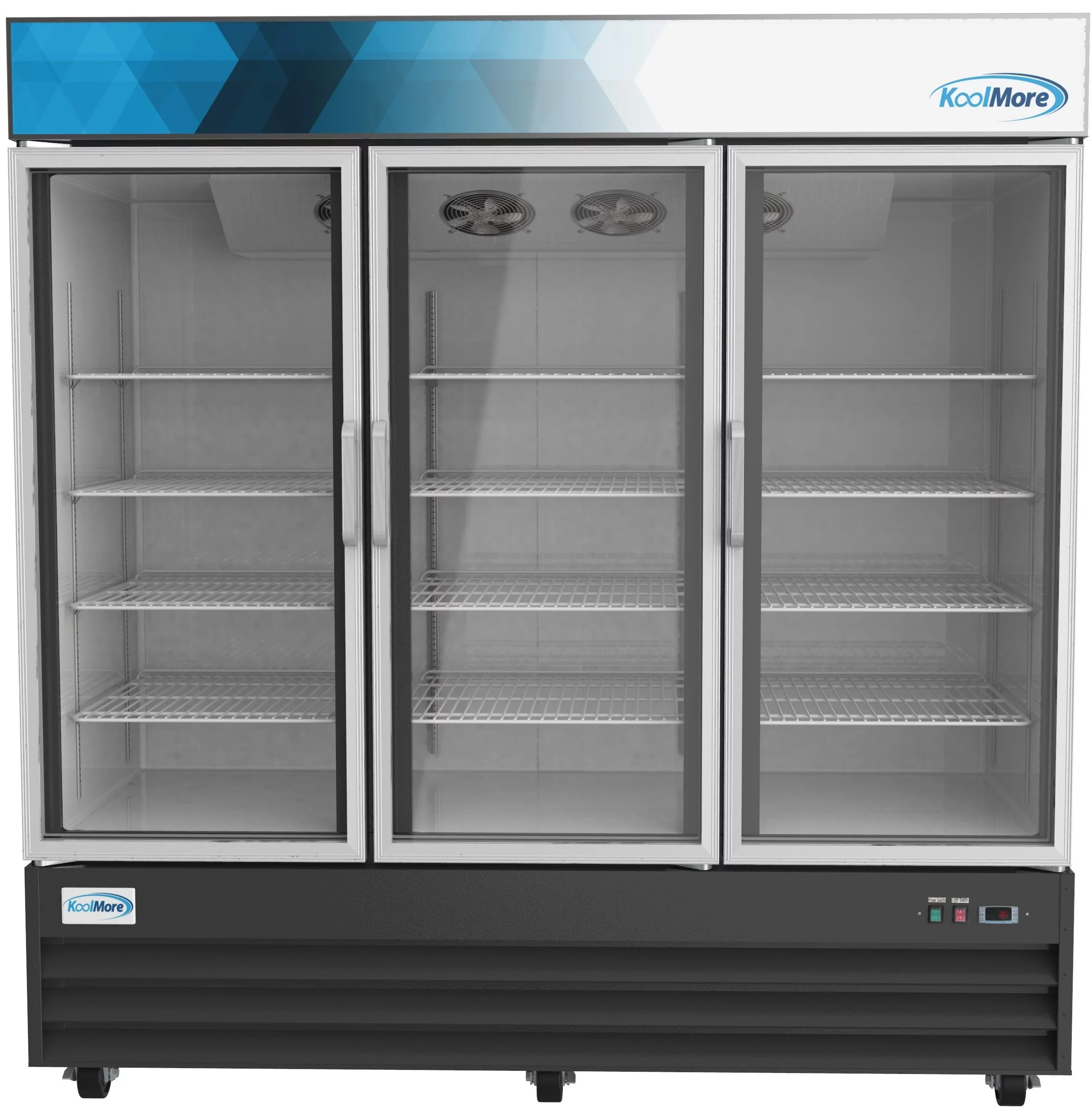 Koolmore 78 in. Three Glass-Door Merchandiser Refrigerator - 53 Cu ft.