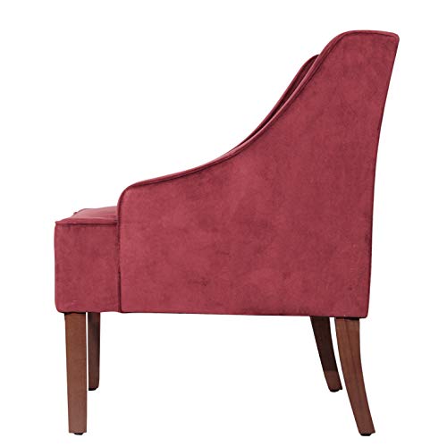 HomePop Velvet Swoop Arm Accent Chair, Suri Blue