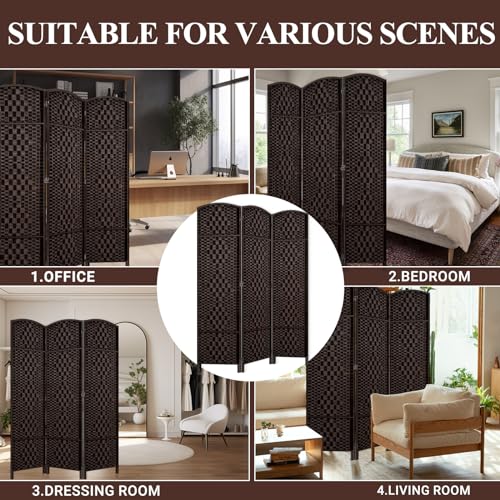 Room Divider, Room Dividers and Folding Privacy Screens, 16in Privacy Screen, 6 Panel Temporary Wall Partitions, 6ft Space Separation Panel Screen