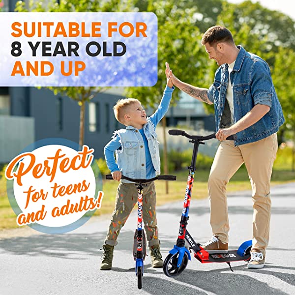 Hurtle Scooter &ndash; Scooter for Teenager &ndash; Kick Scooter &ndash; 2 Wheel Scooter with Adjustable T-Bar Handlebar &ndash