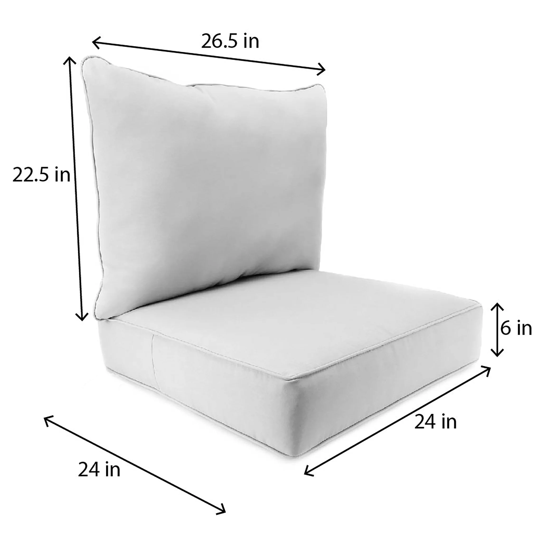 Jordan Manufacturing Sunbrella 46.5" x 24" Carousel Confetti Multicolor Stripe Rectangular Outdoor Deep Seating Chair Seat and Back Cushion with Welt