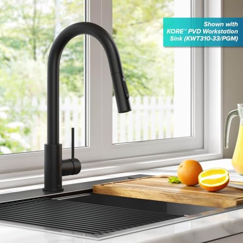 KRAUS Oletto Tall Modern Single-Handle Touch Kitchen Sink Faucet with Pull Down Sprayer in Spot Free Stainless Steel, KTF-3101SFS