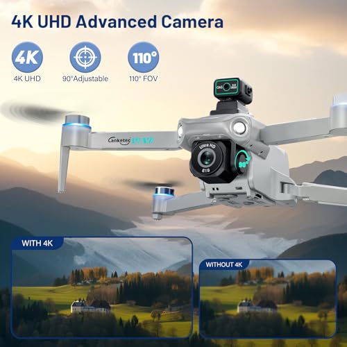 Drone with Camera for Adults 4K, Upgraded 4.5inch LCD RC Screen, GPS 2-Axis Gimbal Quadcopter Brushless Motor, Auto Return, Follow Me, Waypoint Fly