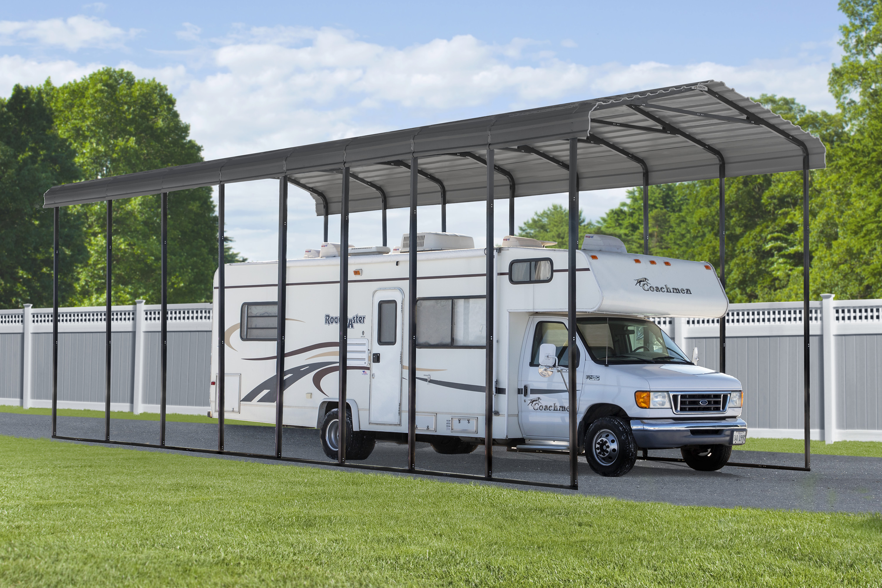Arrow CPHC143814 14 x 38 x 14 ft. RV Protected Carport, Charcoal