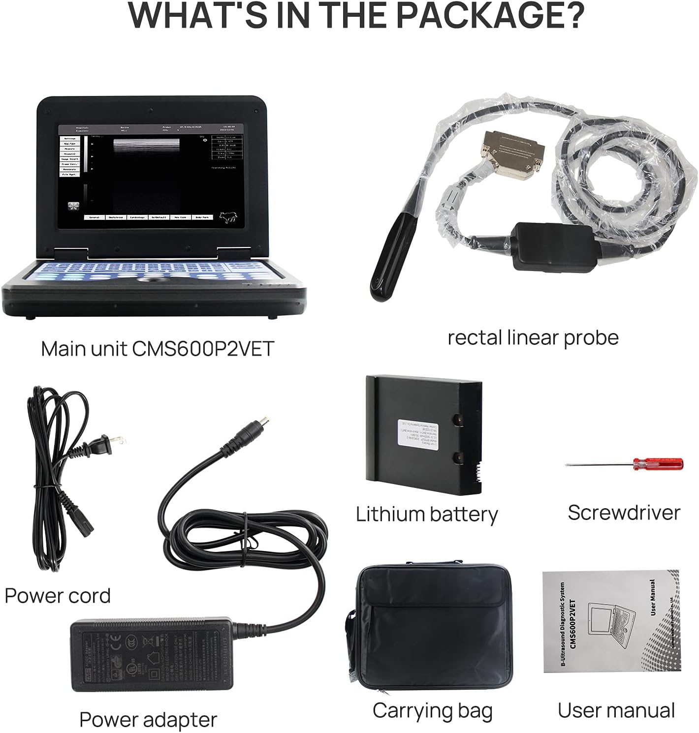 CONTEC USA Veterinary Laptop Machine Ultrasound Scanner Newest Horse/Equine/Cow/Sheep use (Convex & Rectal Linear Probe)