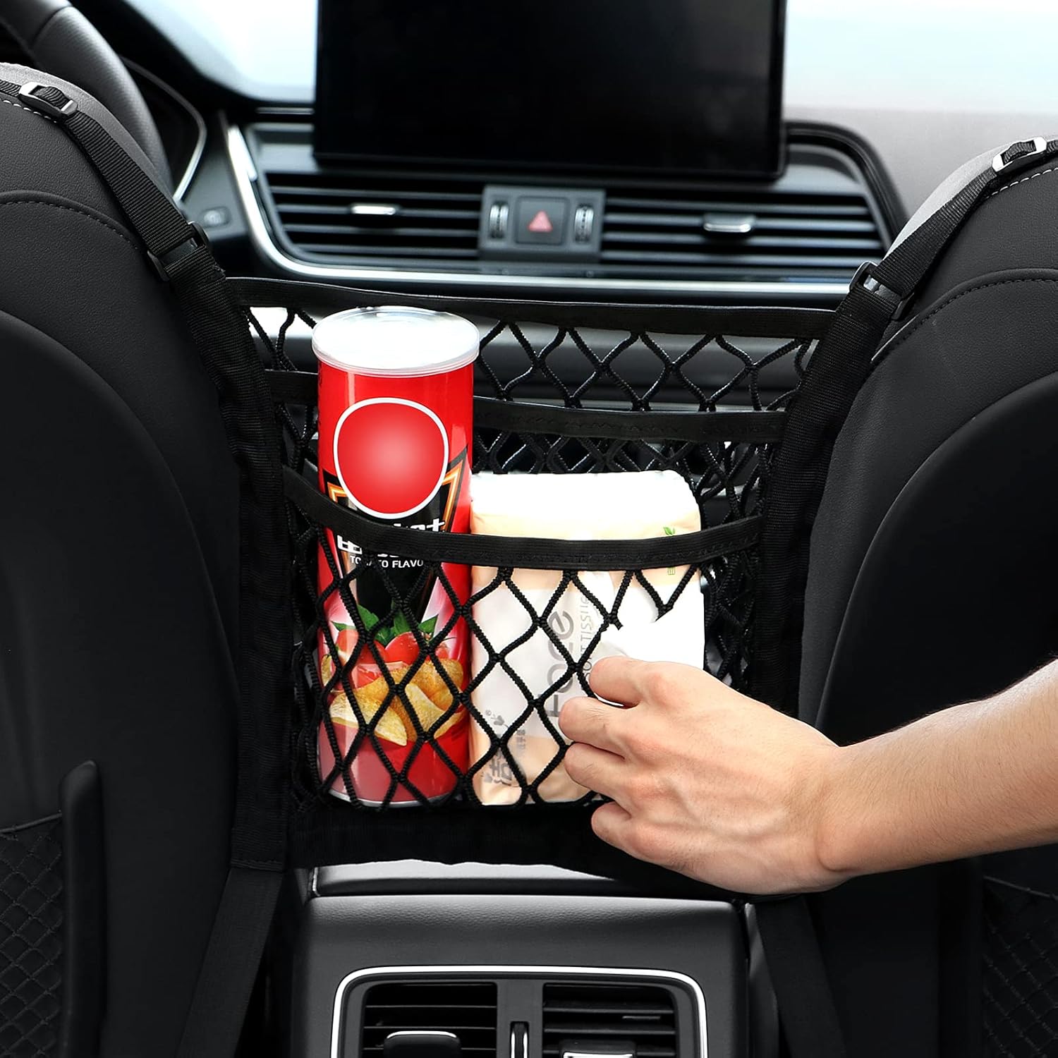 Double-Layer High Elastic Car Rear Cargo Net for SUV Car Trunk Net Organizer, Automotive Cargo Nets