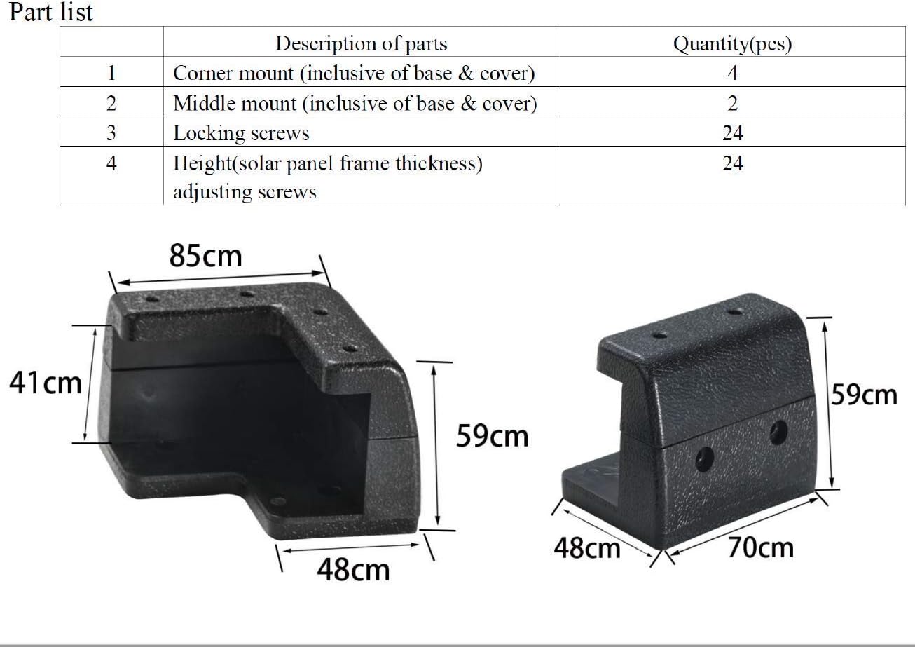 Solar Panel Mounting Brackets Corner Mount Kits Supporting for Framed Solar Panels