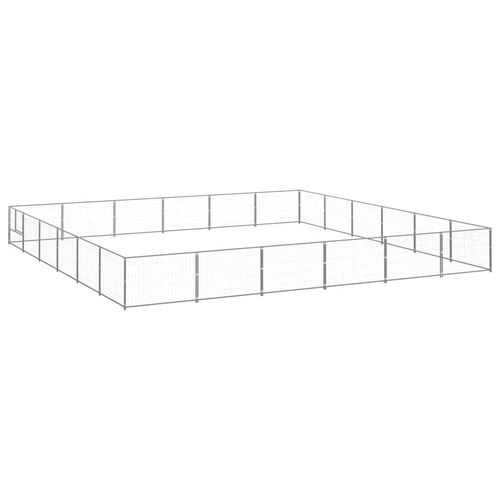 vidaXL Dog Kennel Silver Steel - Pet Supplies online store