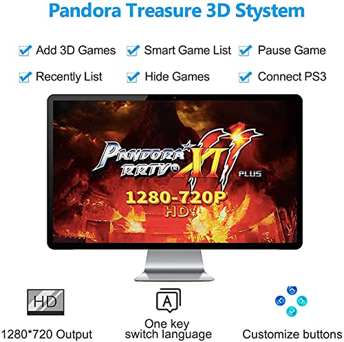 30000 Games in 1 Arcade Game Console ,Pandora Treasure 3D Double Stick,30000 Classic Arcade Game,Search Games, Support 3D Games,Favorite List