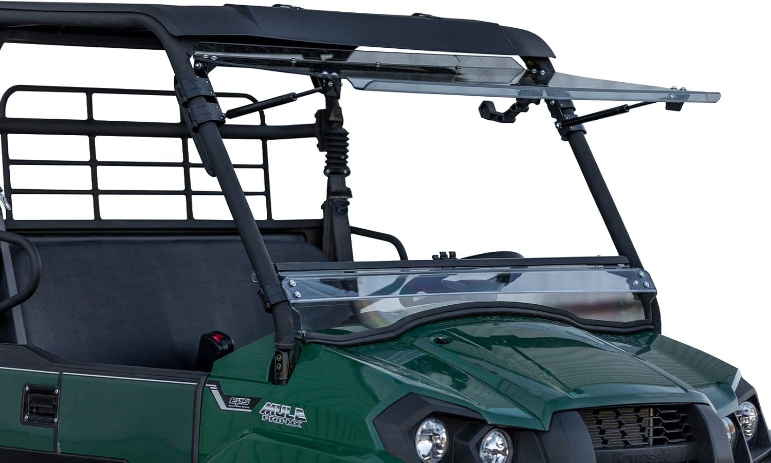 SuperATV Scratch Resistant 3-1 Flip Windshield for 2019+ Kawasaki Mule Pro MX (Only Fits MX-Sub Model) | USA Made | 250 Times Stronger than Glass |