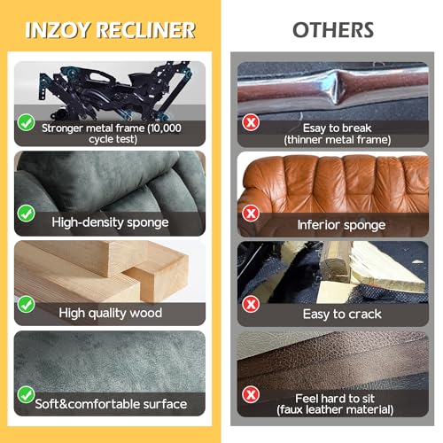 INZOY Massage Swivel Rocker Recliner with Heat and Vibration, Manual Rocking Recliner Chair with Vibrating Massage