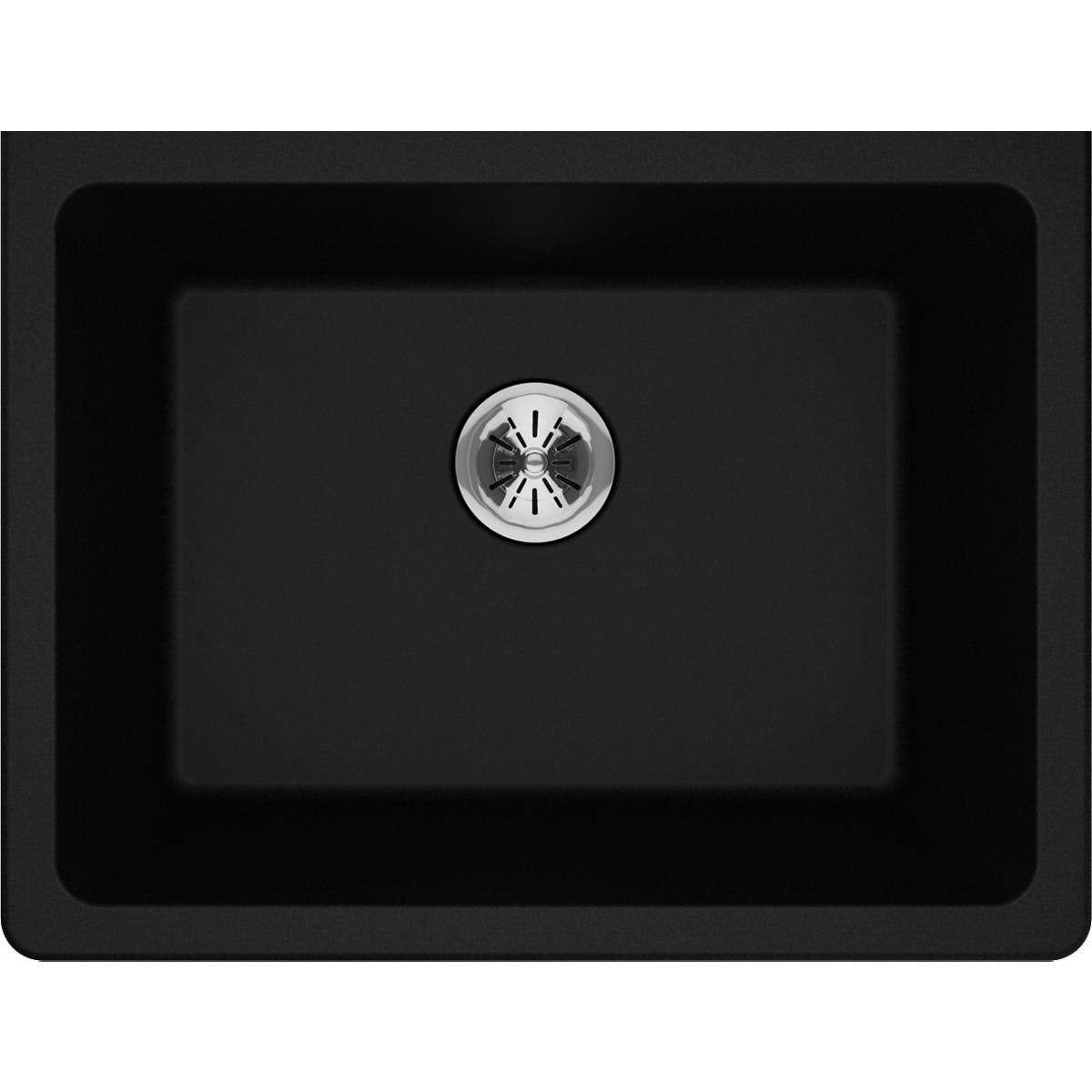 Elkay Quartz Classic Black Undermount Laundry Sink with Perfect Drain-ELGU251912PDBK0