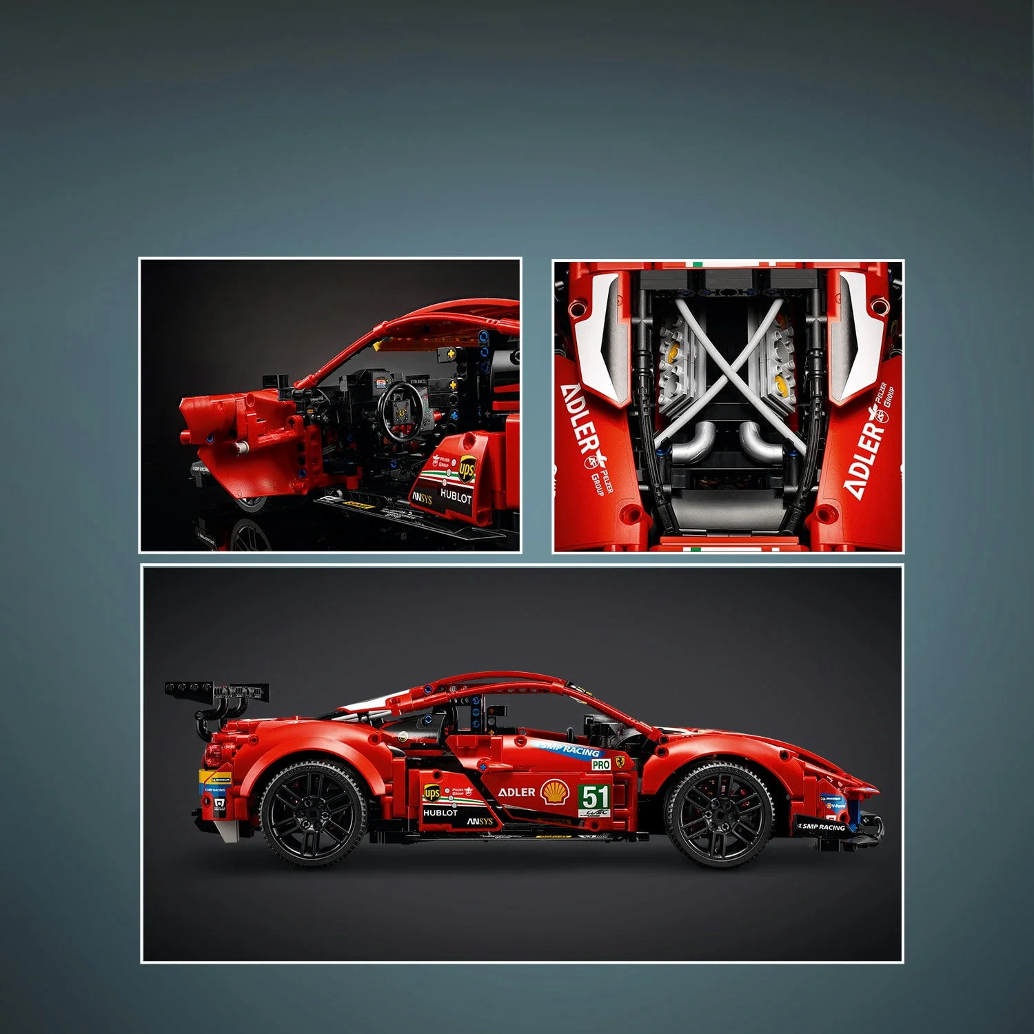 LEGO Technic Ferrari 488 GTE “AF Corse #51” 42125 Super Sports Car Exclusive Collectible Model Kit,  Collectors Set for Adults to Build
