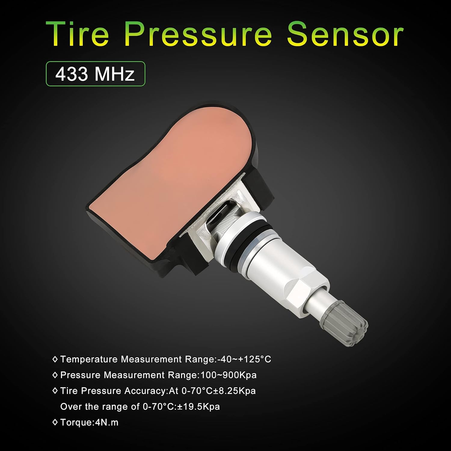 RENECTIV Tire Pressure Sensor,52933-D4100 433MHz Tire Pressure Monitor Sensor(TPMS) Replacement for Kia Hyundai(4PCS) Pack of 2