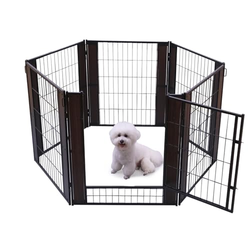 Heavy Duty Dog Playpen 32 Inch Height - Indoor Outdoor Pet Fence Enclosure for Medium and Small Dogs
