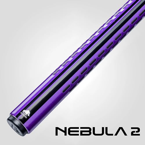 RHINO Nebula 2 Pool Cue - 100% Carbon Fiber Shaft & Composite Butt. Time Crystal Tip, Pro Taper Design, 12.4 mm,12.8 mm. 3/8-8 Joint