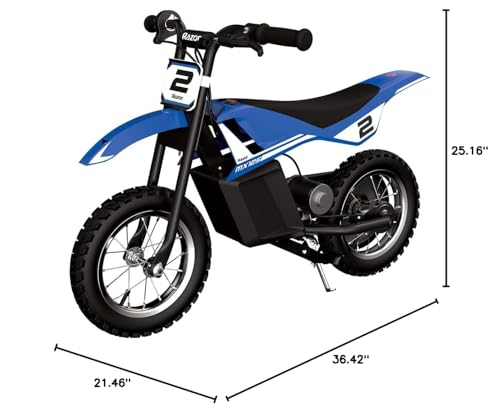 Razor MX125 Dirt Rocket Electric-Powered Bike with Authentic Motocross Geometry, Rear-Wheel Drive,100-watt, high-Torque, Chain-Driven Motor