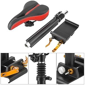 Foldable Adjustable Electric Scooter Seat Electric Scooter Seat Saddle Aluminum Alloy Replacement for Electric for M365, Foam Padded