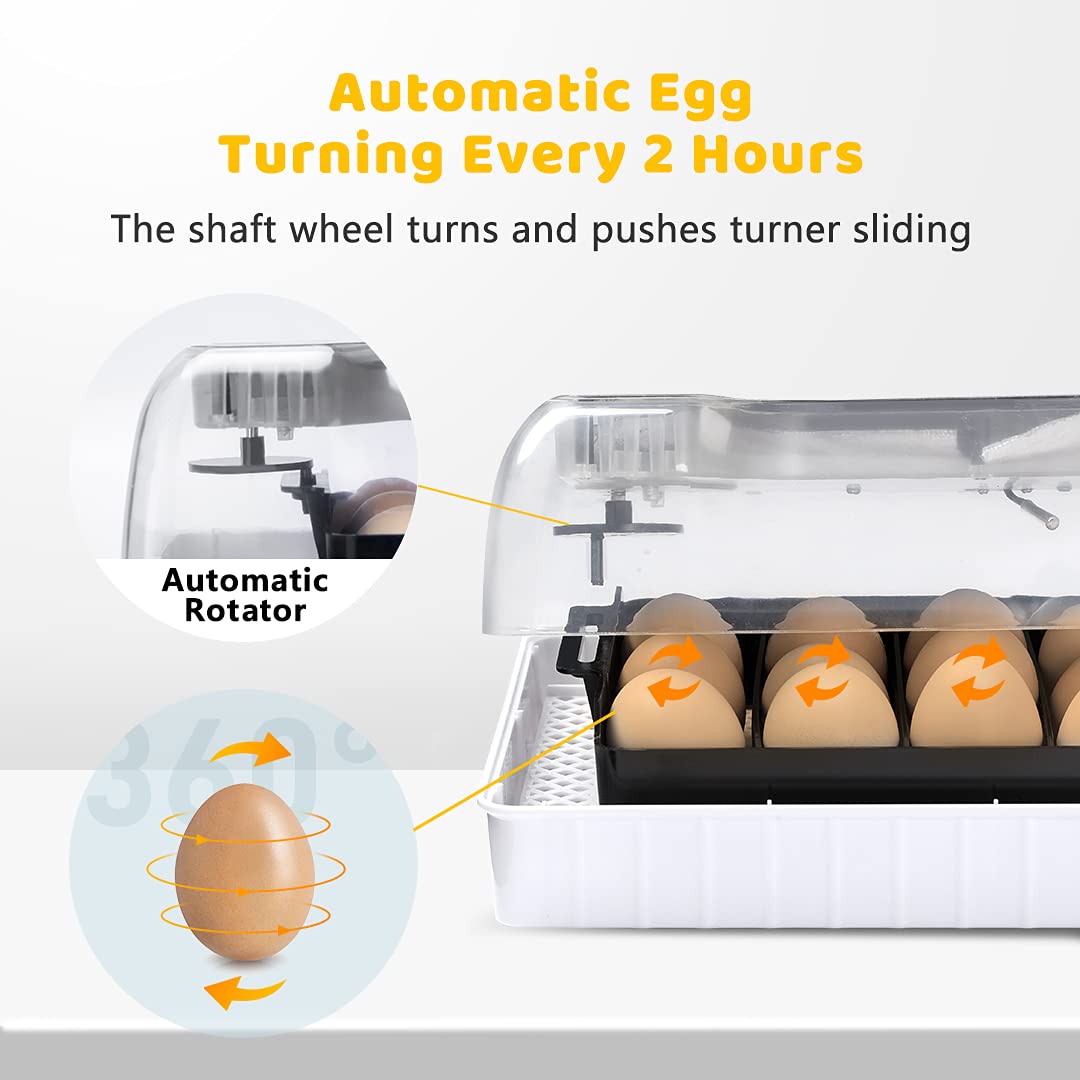 Egg Incubator Clear View, 9-35 Eggs Hatching Incubator with Automatic Egg Turner, Humidity Temperature Control, Led Candler