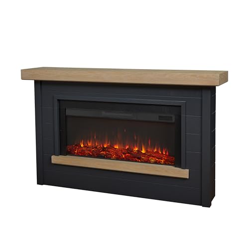Real Flame Bernice 67" Landscape Electric Fireplace with Mantel for Living Room or Bedroom, Replaceable Fireplace Insert Heater