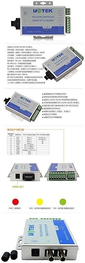 UTEK UT-277SM-ST RS-232/422/485 to Optical Fiber Media Converters