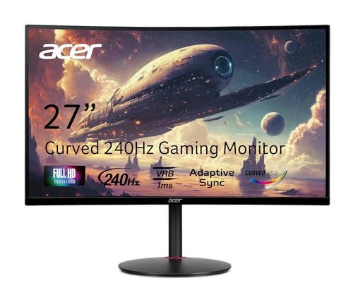 Acer Nitro XZ270 Xbmiipx 27" 1500R Curved Full HD (1920 x 1080) VA Zero-Frame Gaming Monitor with Adaptive Sync