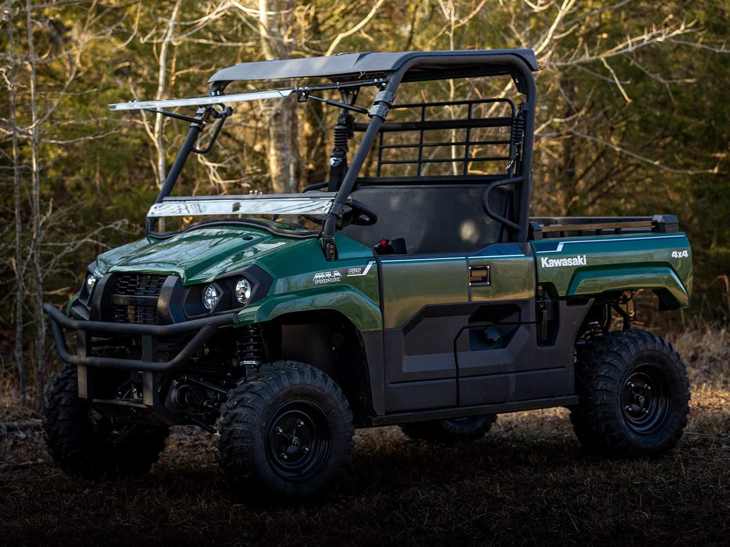 SuperATV Scratch Resistant 3-1 Flip Windshield for 2019+ Kawasaki Mule Pro MX (Only Fits MX-Sub Model) | USA Made | 250 Times Stronger than Glass |