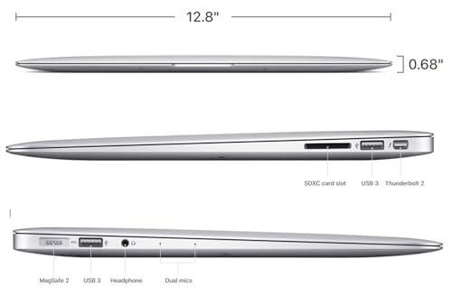 Apple Macbook Air 2017 with 1.8GHz Intel Core i5 (13-inch, 8GB RAM, 128GB SSD Storage) (QWERTY English) Silver (Renewed)