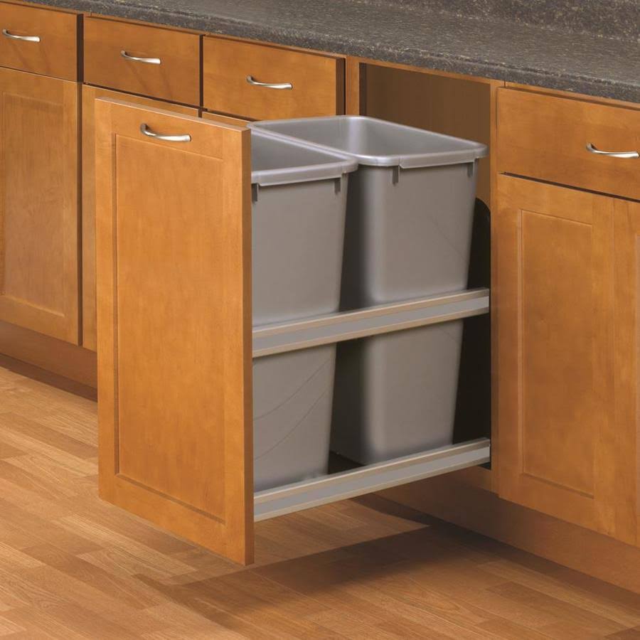 Knape u0026 Vogt USC18-2-50PT Cabinet Soft Close Pull Out Trash | Cabinet Organization