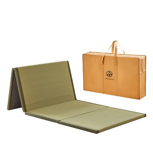HAGiHARA Japanese Traditional Tatami Mat,35.4"x78.7"x1.2" Foldable Floor Mattress, Japanese Rush Grass Tatami Floor Mat for Meditation, Yoga