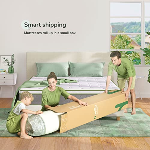 Novilla King Size Mattress 14 Inch, Hybrid Mattress King for Motion Isolation, Gel Memory Foam with Pressure Relief for Cool Night Sleep