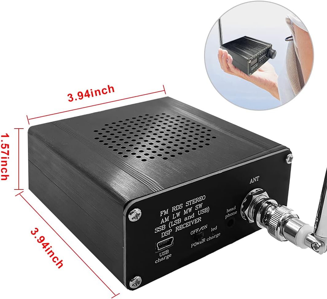 Si4732 Full Band Radio Receiver FM AM (MW&SW) and SSB (LSB & USB) Portable Handheld Radio Recorder, Built-in Battery, with Speaker