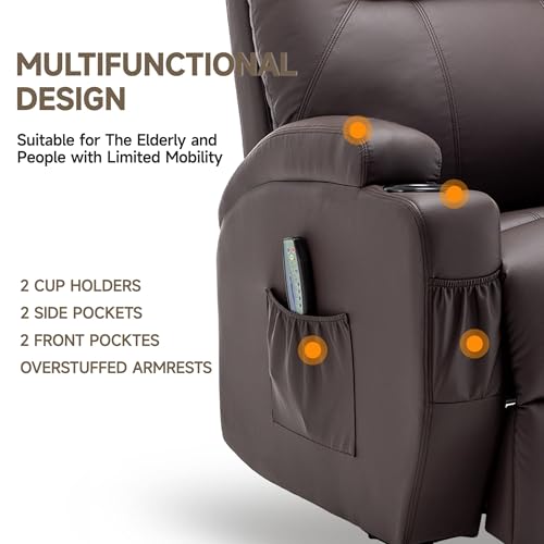 Recliner Chair, Rocking Chair with Massage and Heat, 360° Swivel Recliner Chairs for Adults