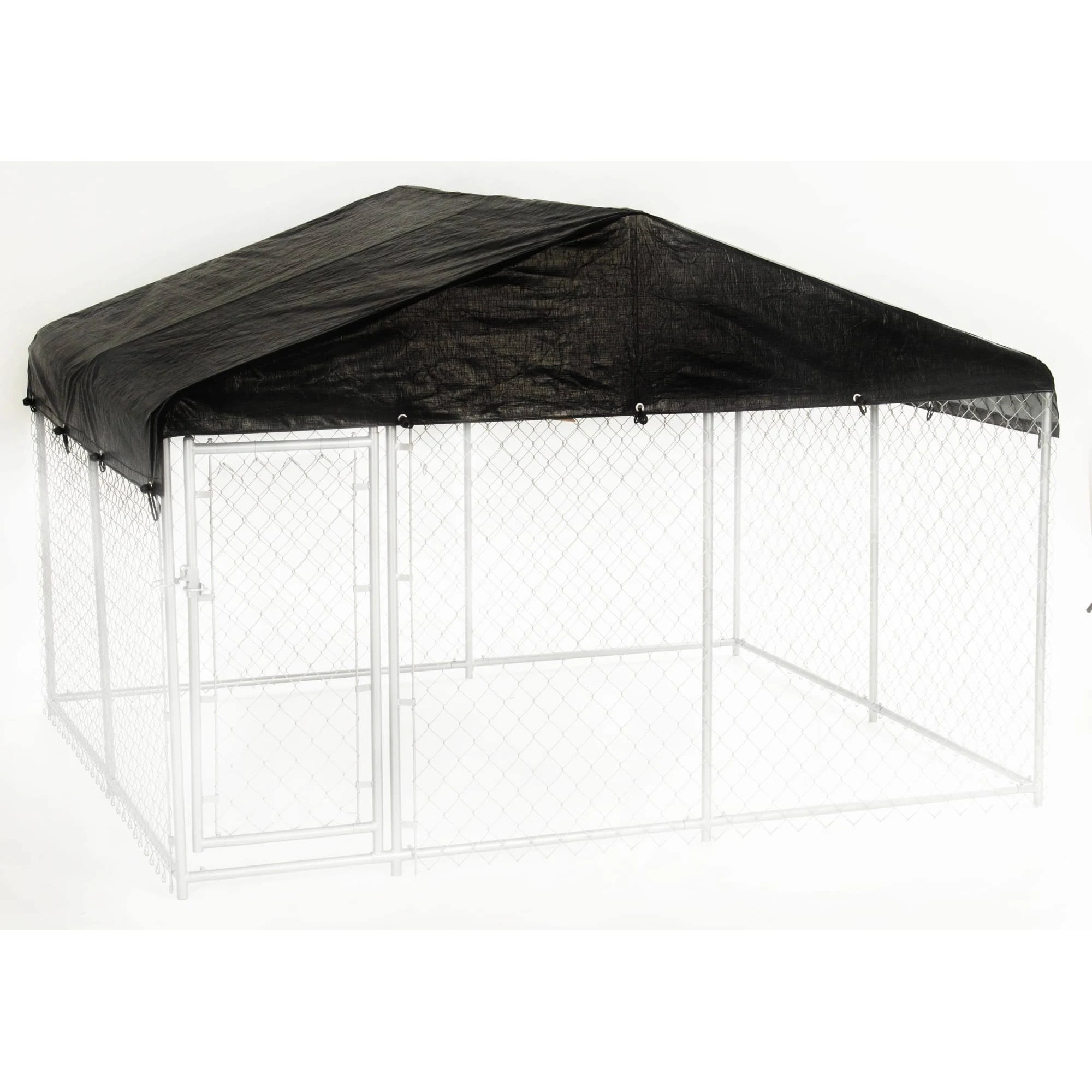 Lucky Dog Standard Kennel Cover u0026 Roof Frame for Dog Kennels, 10& L x 10& W, X-Large, Black - Avayadevconnect