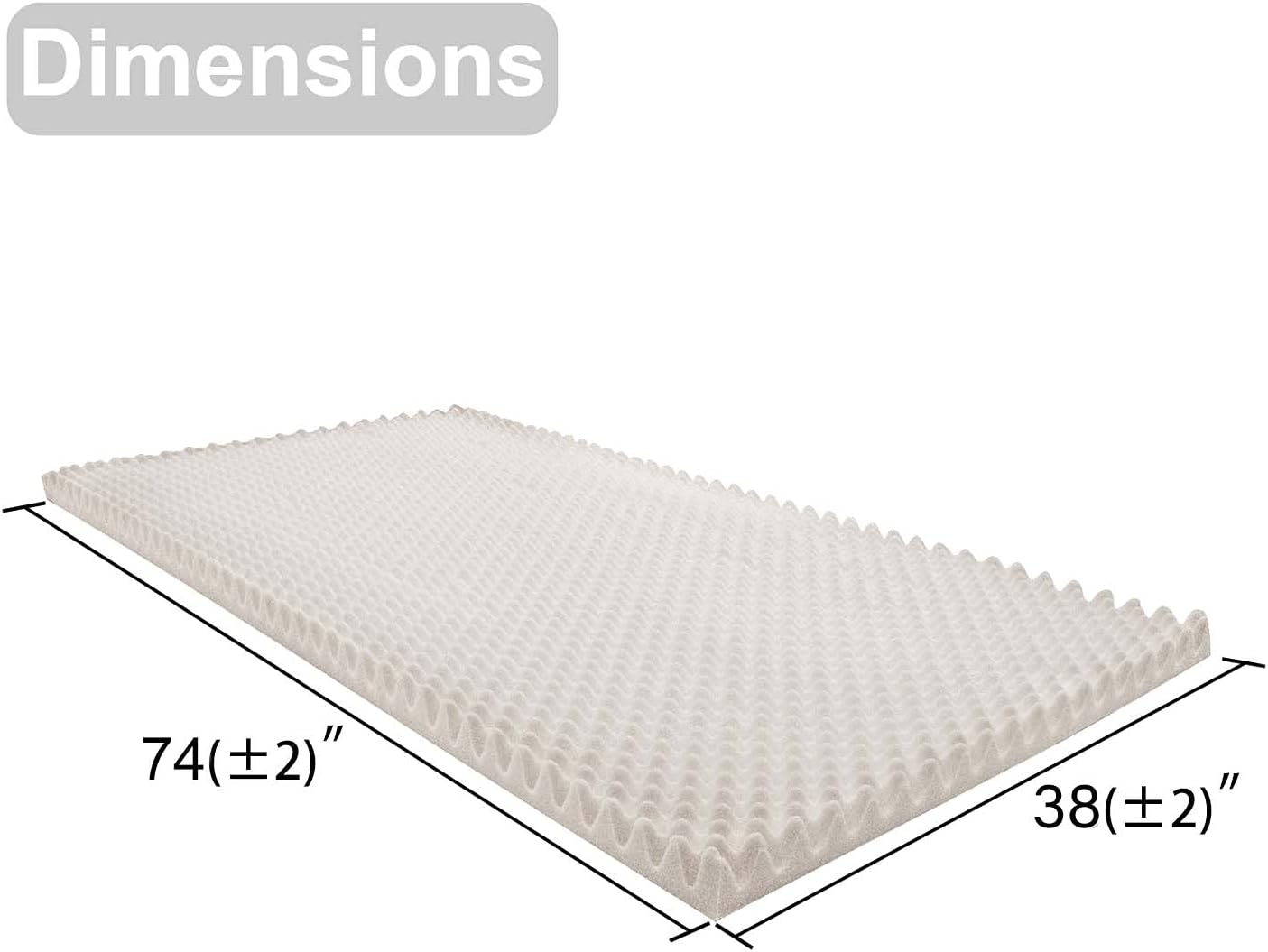 Egg Crate Mattress Topper, Ventilated, Convoluted Foam for Pressure Sores and Pain Relief