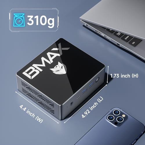 Bmax B4 Plus Mini PC, Intel N100(up to 3.4GHz), 16G DDR4/512GB SSD, Win-11 Pro, Type-C/HDMI Mini Desktop Computer